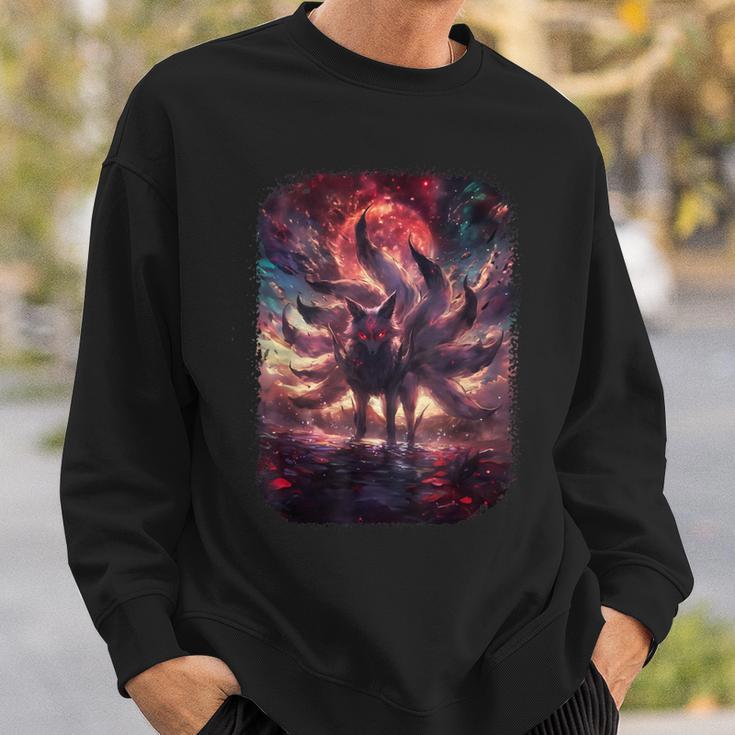 Anime Kitsune Nine Tail Fox Manga Otaku Style Sweatshirt Geschenke für Ihn