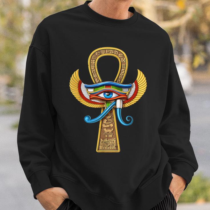 Afro Ancient Egypt Ankh and Eye Of Horus Sleeveless Hoodie Egyptian Hieroglyphs LT14 main image 0