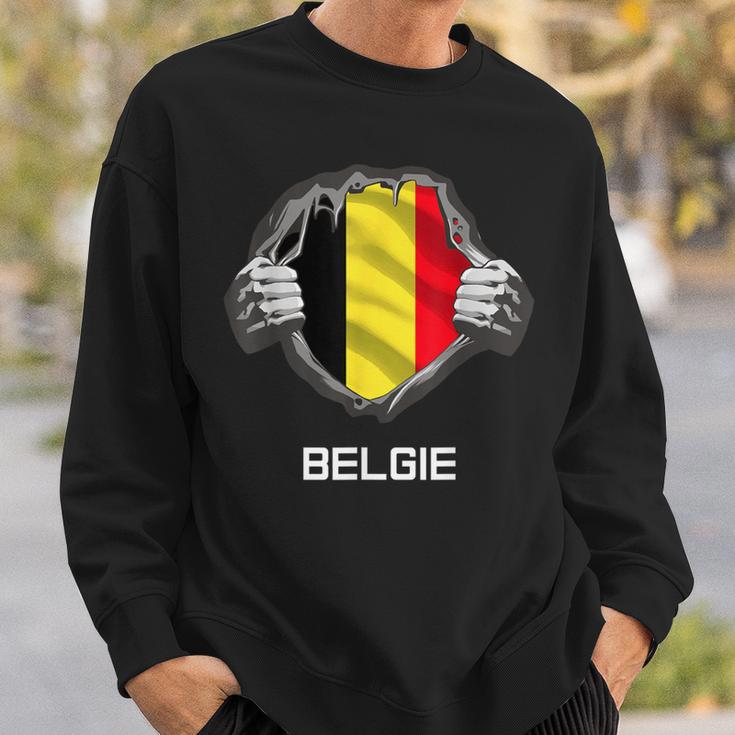 Belgium Belgie Flag Heart Fan Jersey Sweatshirt Geschenke für Ihn