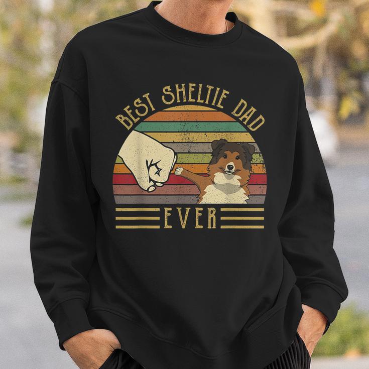 Best Sheltie Dad Ever Retrointage Sunset Sweatshirt Geschenke für Ihn