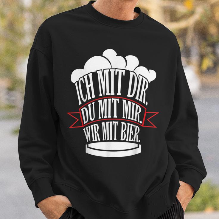 Bff Ich Mit Dir Du Mit Mir Wir Mit Bier Partner Sweatshirt Geschenke für Ihn