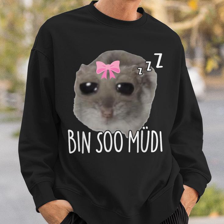 Bin Soo Müdi X So Müde Sad Hamster Sleep Meme Sleeping Sweatshirt Geschenke für Ihn