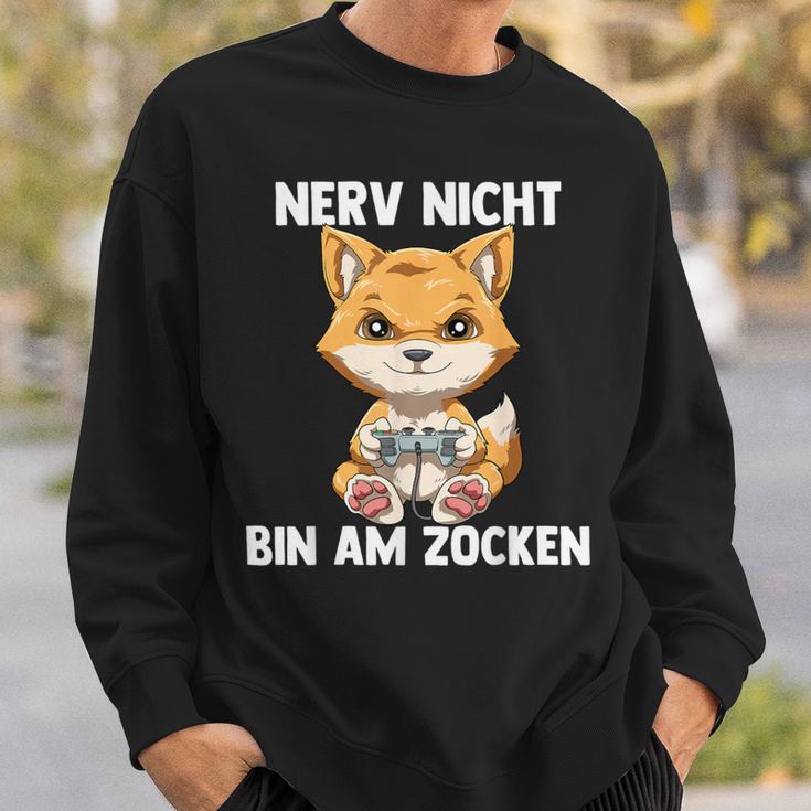 Bin Am Zocken Gaming Fox Sweatshirt Geschenke für Ihn