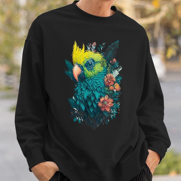 Blumen Papagei Sweatshirt Geschenke für Ihn