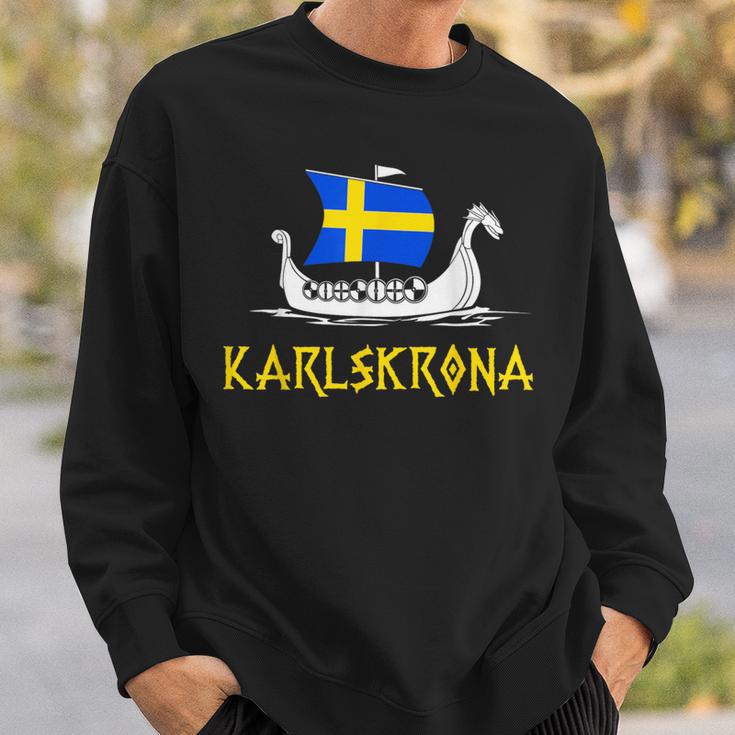 Boat Swedish Flag Swedeniking Ship Karlskrona Sweatshirt Geschenke für Ihn