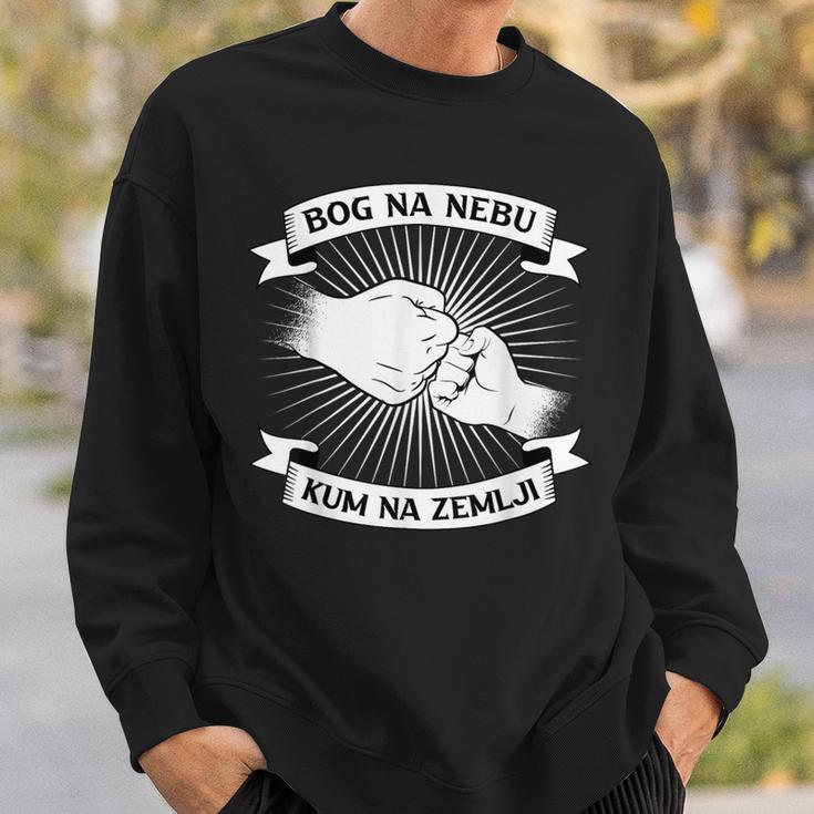 Bosnia With Bog Na Nebu Kum Na Zemlji Croatia Serbia Motif Sweatshirt Geschenke für Ihn