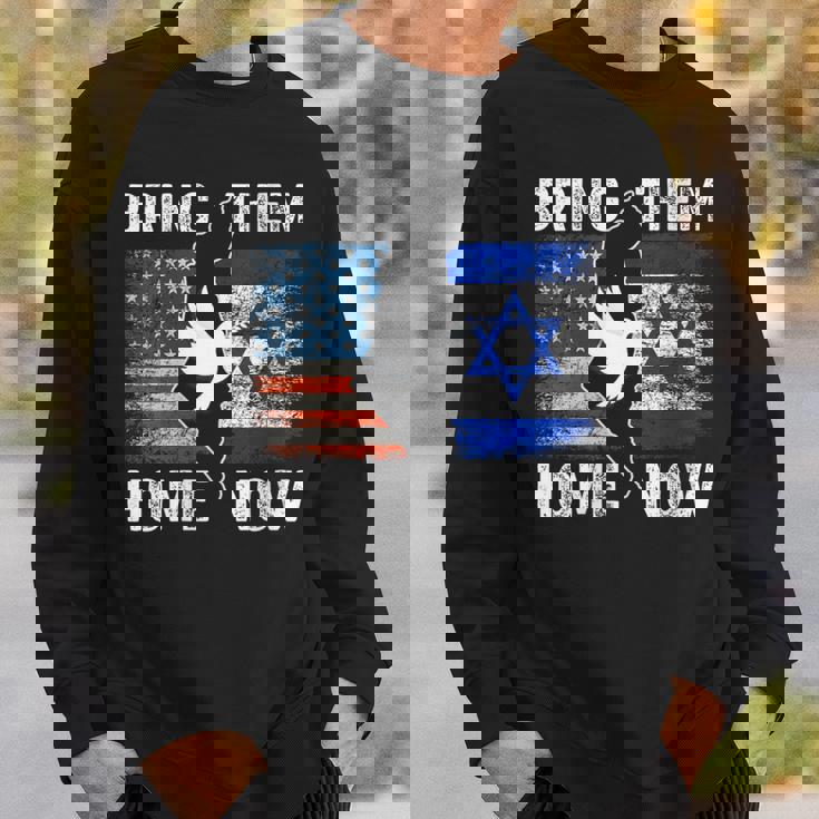 Bring Them Home Now Stand With Israel Israel America Flag Sweatshirt Gifts for Him