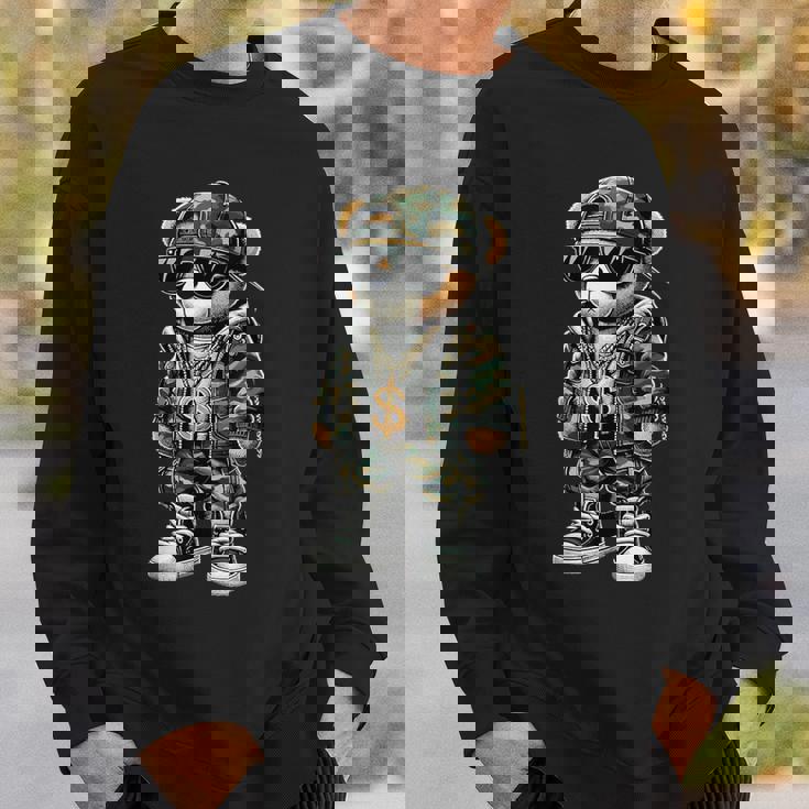 Camo Hip Hop Teddy Bear Camouflage Sweatshirt Gifts for Him Camo Hip Hop Teddy Bear Camouflage Sweatshirt Gifts for Him