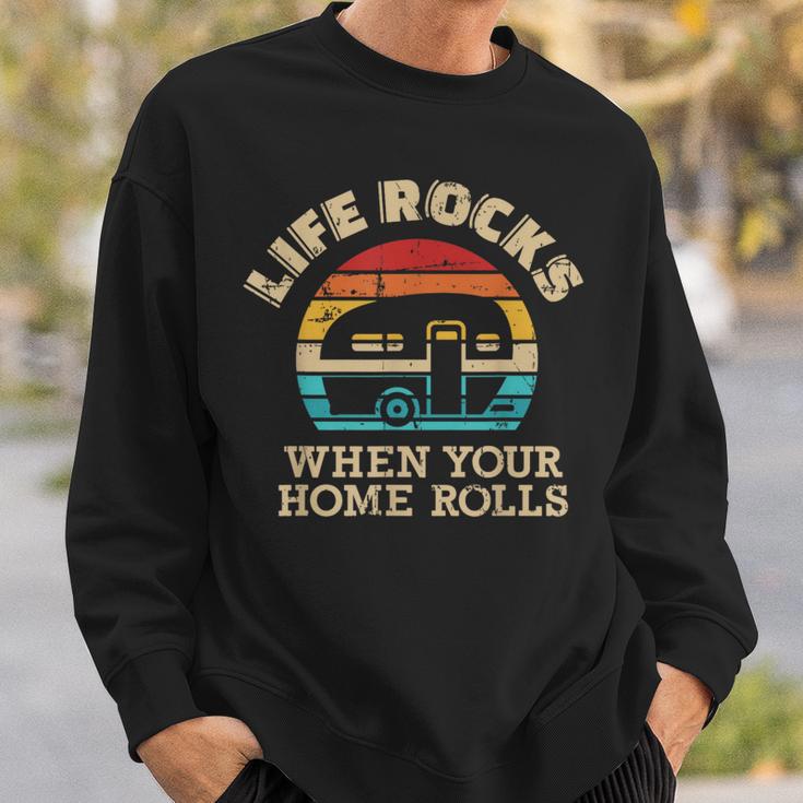 Camping Caravan Life Rocks Slogan Sweatshirt Geschenke für Ihn