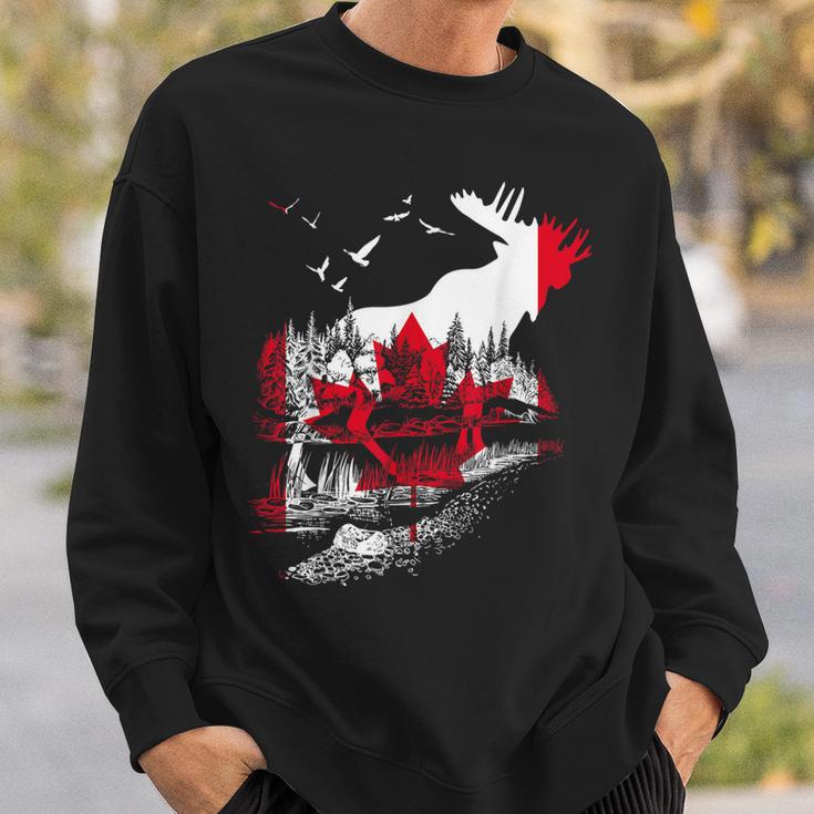 Canada Flag Moose Canada Sweatshirt Geschenke für Ihn