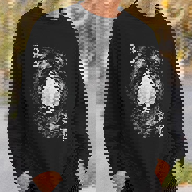 Card Ace Pique Jeu De Dés Jeu De Cartes Poker Effet Grunge Sweater e Cadeaux pour lui