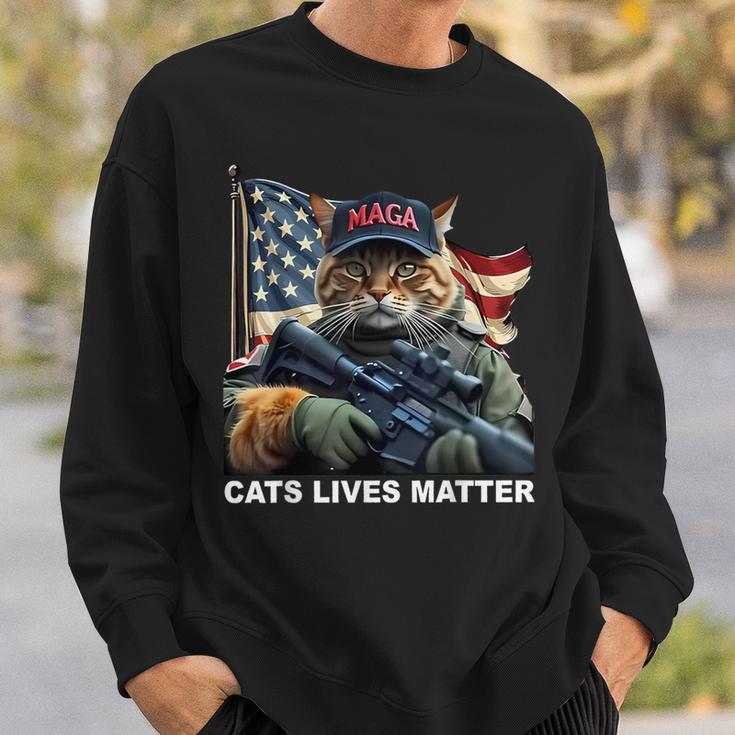 Cats Life Important Trump 2024 Cat Maga Sweatshirt Geschenke für Ihn