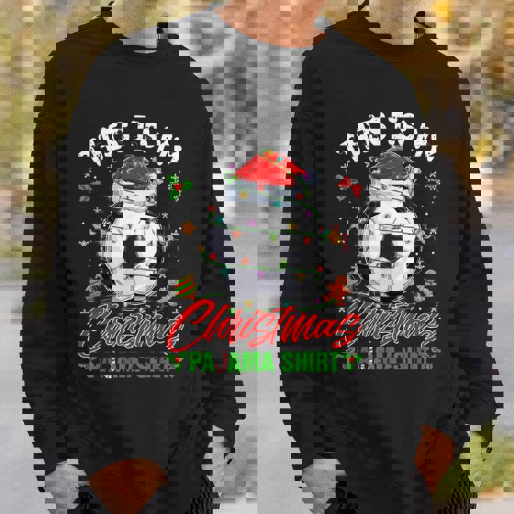 This Is My Christmas Pajama Soccer Santa Hat Xmas Pjs Sweatshirt Gifts for Him