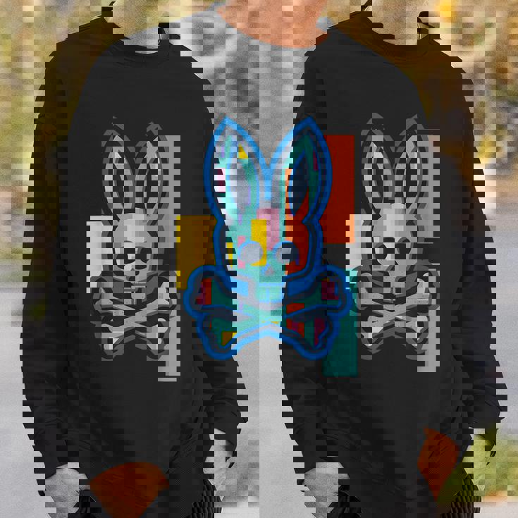 Colorful Skull And Crossbones Bad Rabbit Bunny Christmas Sweatshirt Gifts for Him