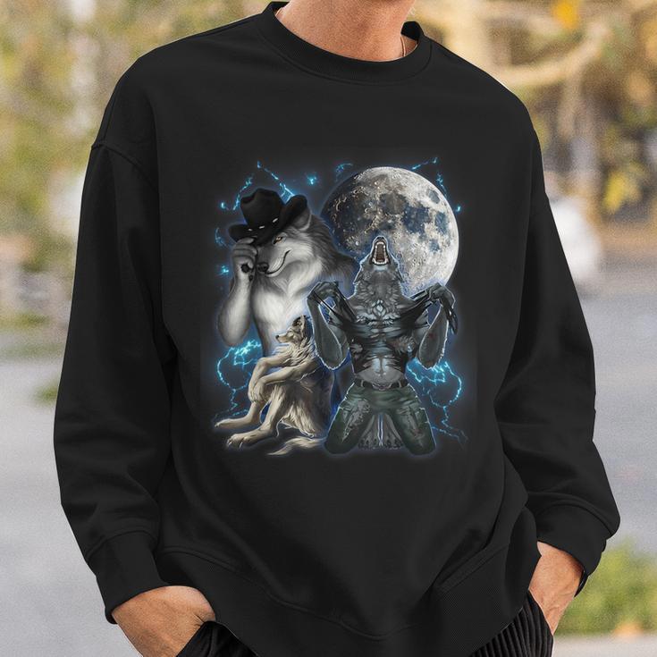 Cringe Alpha Wolf Meme Werewolf Sweatshirt Geschenke für Ihn