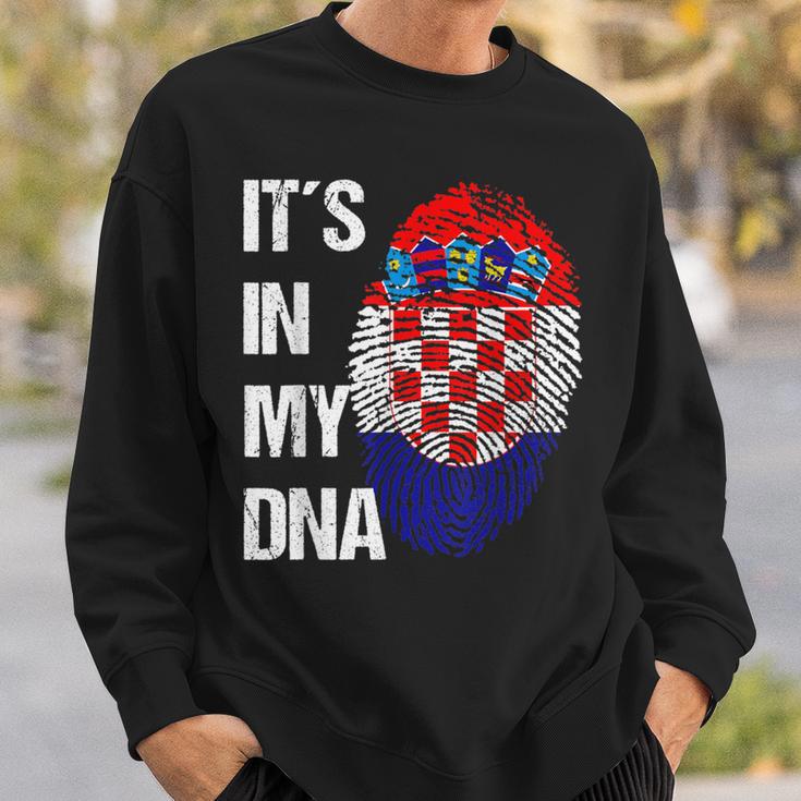 Croatian Flag Dna Fingerprint Croatia Sweatshirt Geschenke für Ihn