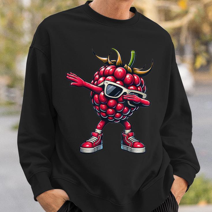 Dabbing Raspberry Pink Raspberry Fruit Sweatshirt Geschenke für Ihn