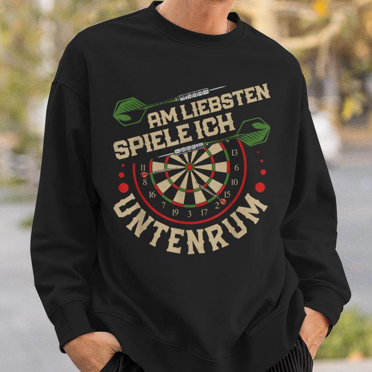 Dart Player Am Liebsten Spiele Ich Untertenrum Sweatshirt Geschenke für Ihn