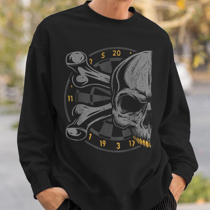 Dart Skull And Dartboard Retro Dart Sweatshirt Geschenke für Ihn