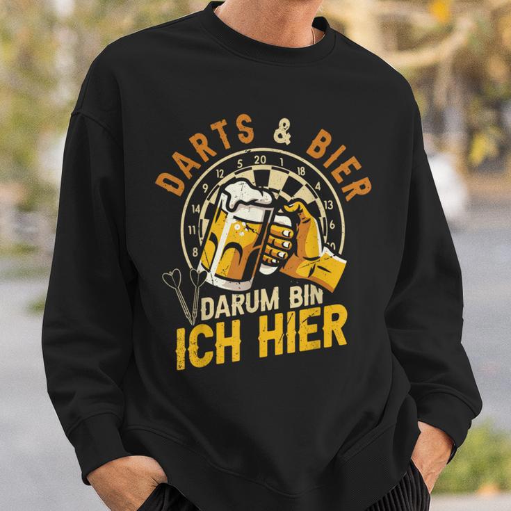 Darts Und Bier Darum Bin Ich Hier Dartspieler Dart Sweatshirt Geschenke für Ihn