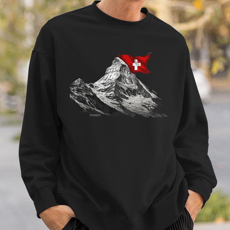 Das Matterhorn In Zermatt Switzerland Alps Mountain Sweatshirt Geschenke für Ihn