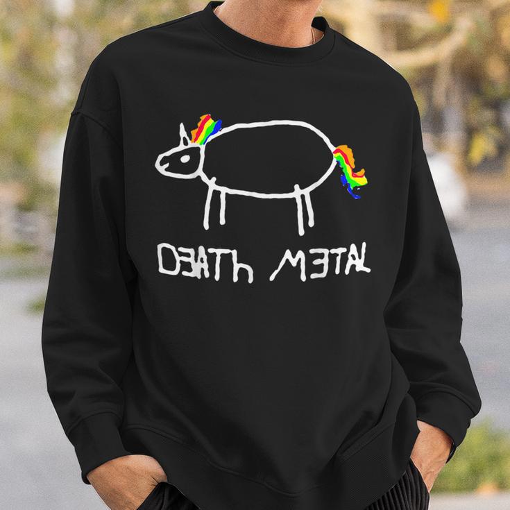 Death Metal Regenbogen Einhorn Metal S-Xxl Sweatshirt Geschenke für Ihn