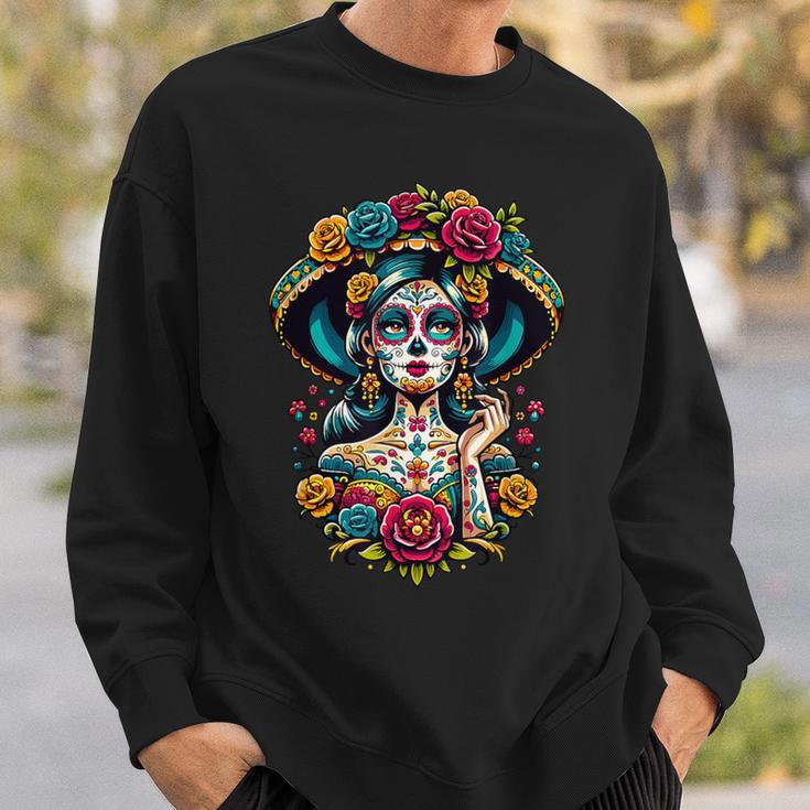 Dia De Los Muertos Sugar Mexican Inspired By La Catrina Sweatshirt Geschenke für Ihn