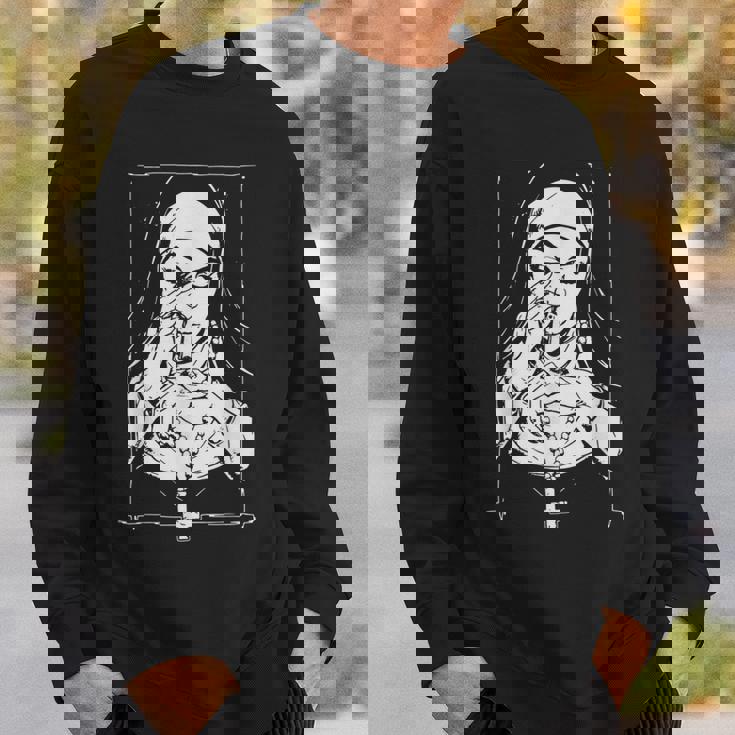 Divertente Unholy Drug Suora Costume Essenziale Felpa Regalos para él