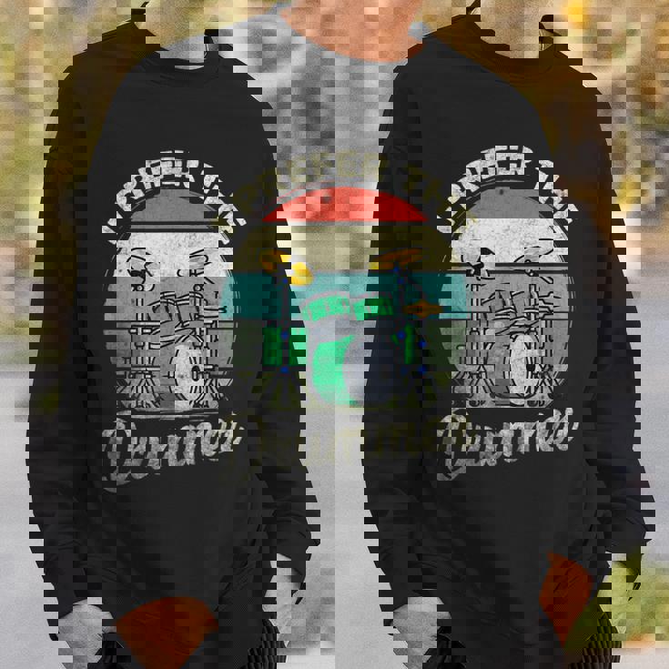 Divertido Rock Music Band Drum Player Retrointage Camisa de entrenamiento Regalos para él