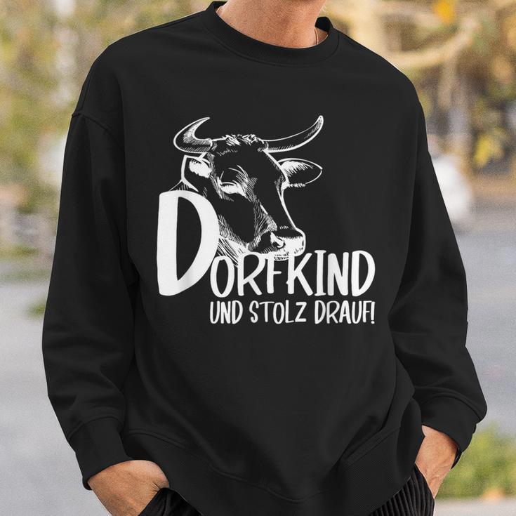 Dorfkind & Stolz Draufillfkinder Farmer Cow Farm Sweatshirt Geschenke für Ihn