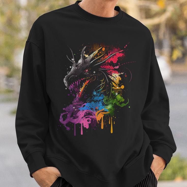 Dragon Fire Spit Wild Animal Dragon Fan Sweatshirt Geschenke für Ihn