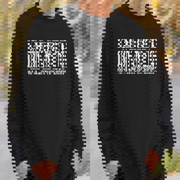 I Came Here To Drink And Fuck And I'm Almost Done Drinking Sweatshirt Gifts for Him