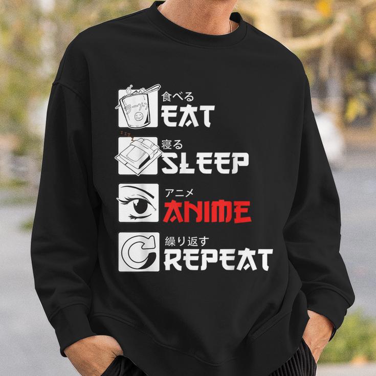 Eat Sleep Anime Repeat For Manga Fans Sweatshirt Geschenke für Ihn