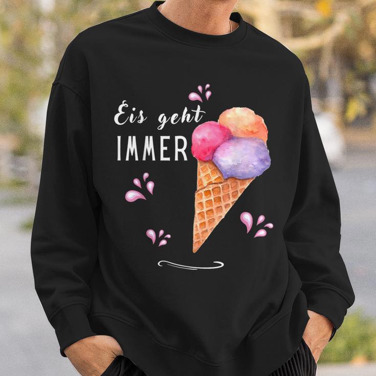 Eis Geht Immer Eisparele Eiscafe Du Liebst Eiscreme Eispar Sweatshirt Geschenke für Ihn