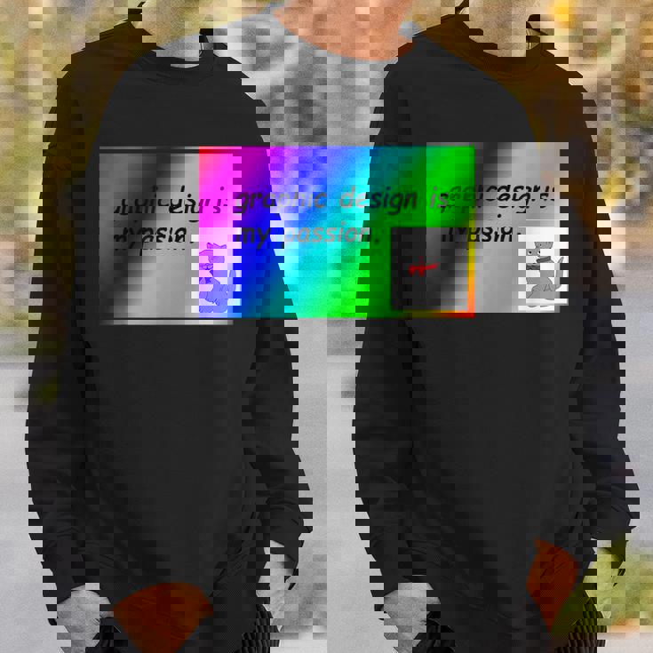 El Diseño Gráfico Es Mi Pasión Arco Iris Comic Sans Camisa de entrenamiento Regalos para él