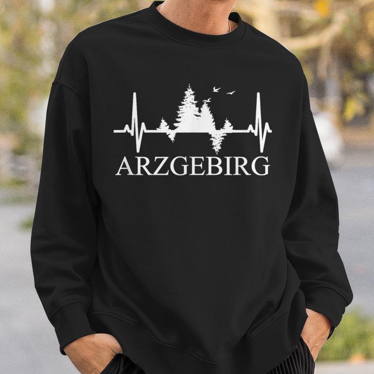 Erzgebirge Heartbeat Forest Motif Arzgebirg Für Erzgebirger Sweatshirt Geschenke für Ihn