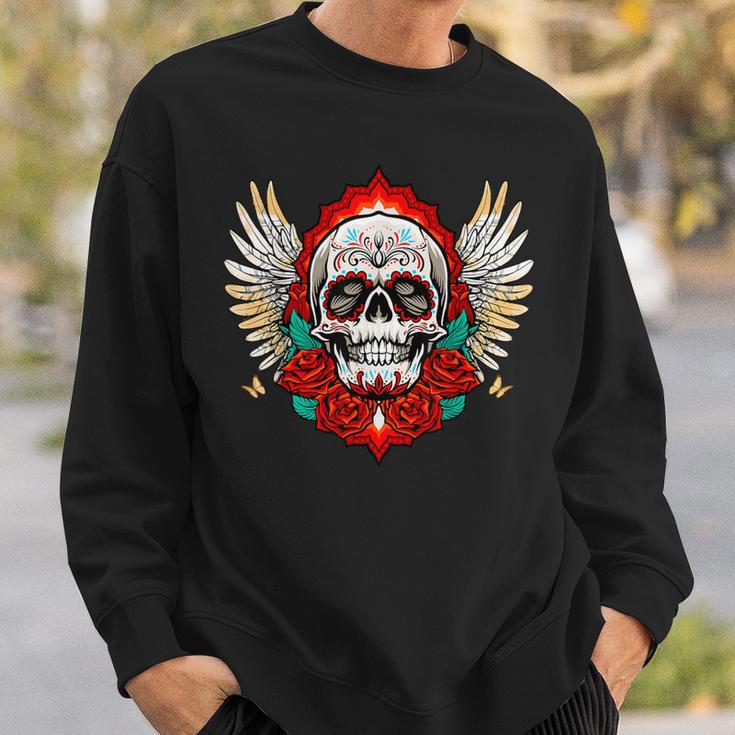 Feliz Dia De Los Muertos Sugar Skull Heaven Angel Sweatshirt Geschenke für Ihn