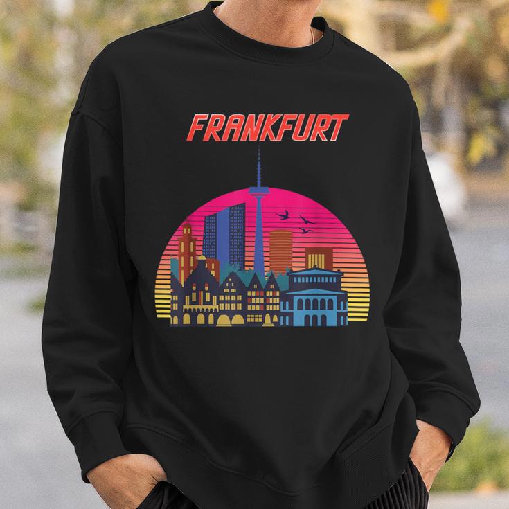 Frankfurt Retro Skyline Frankfurt Am Main Sweatshirt Geschenke für Ihn