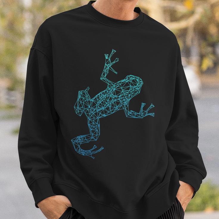 Frosch Pfeilgiftfrosch Grafik Blau Tiere Sweatshirt Geschenke für Ihn