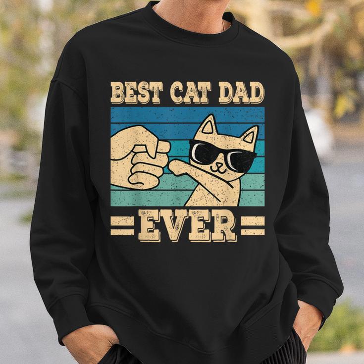 Cat Retro Best Cat Dad Ever Cat Lover Sweatshirt Geschenke für Ihn