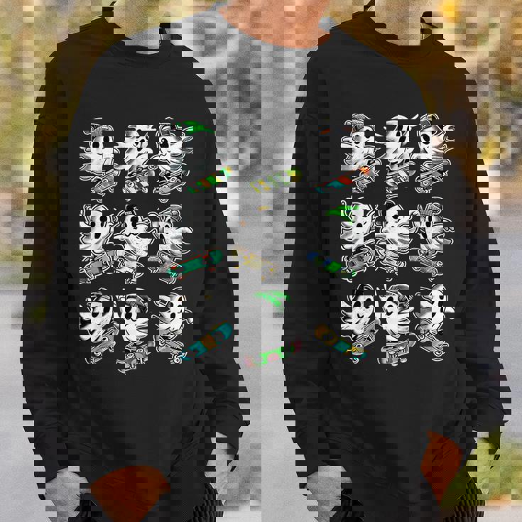 Ghost Skateboard Halloween Costume Skateboarding Sweatshirt Gifts for Him