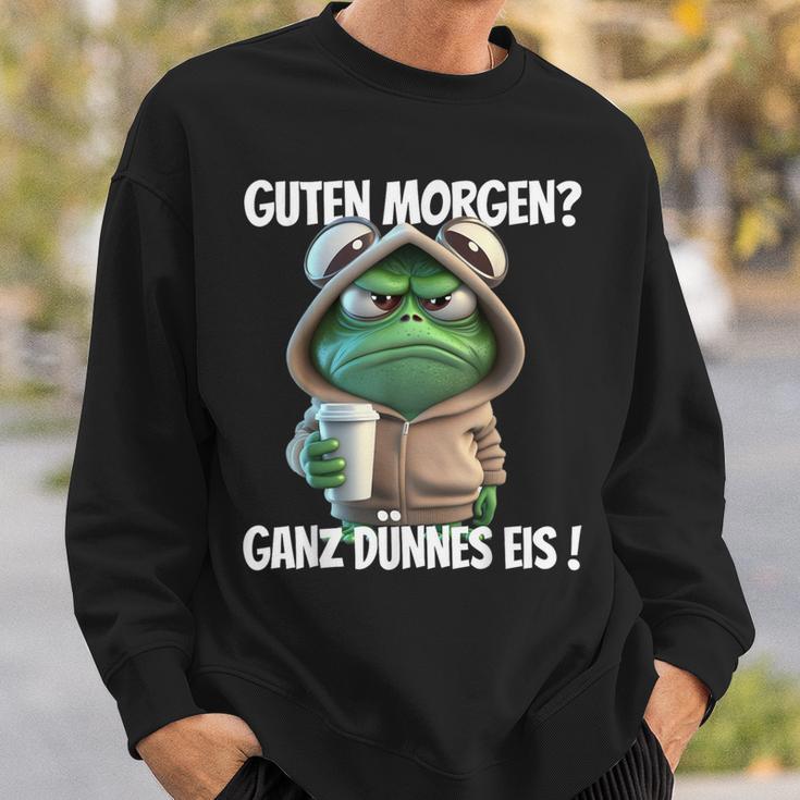 Guten Morgen Ganz Dünnes Eis Frog Motif Sweatshirt Geschenke für Ihn