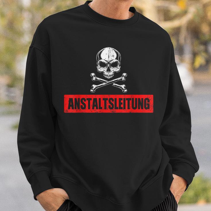 With Ironic Anstaltleitung Skull Slogan S Sweatshirt Geschenke für Ihn