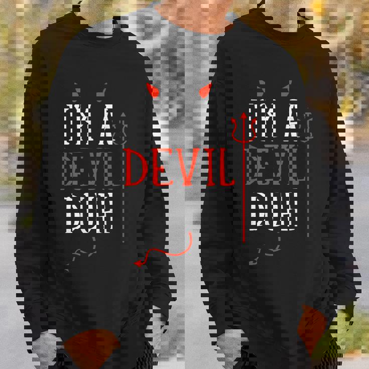 Lazy Easy Im A Devil Costume For Diy Halloween Party Sweatshirt Gifts for Him