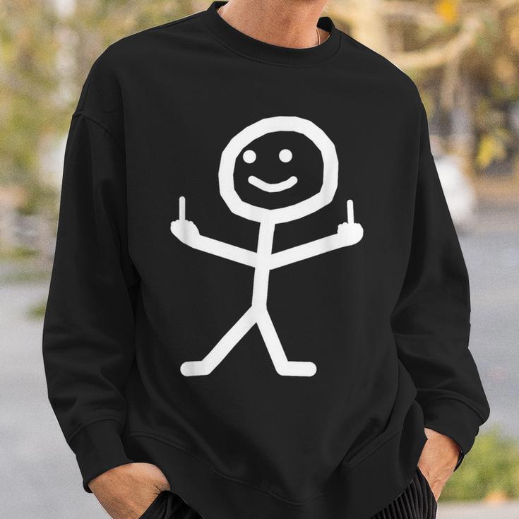 Stick Figure With Middle Finger Sweatshirt Geschenke für Ihn