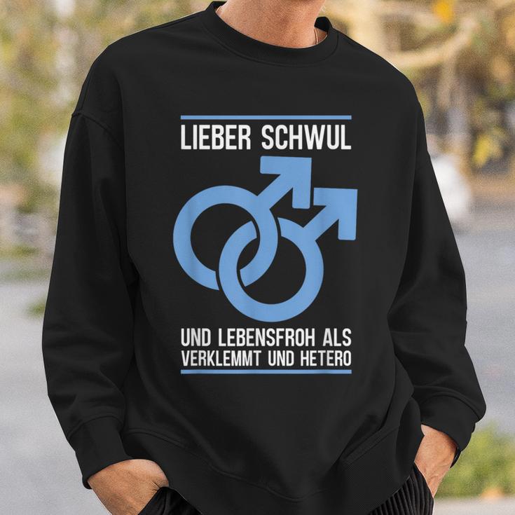 Gay Lieber Schwul Und Lebensfroh Alserlemmund Hetero Sweatshirt Geschenke für Ihn