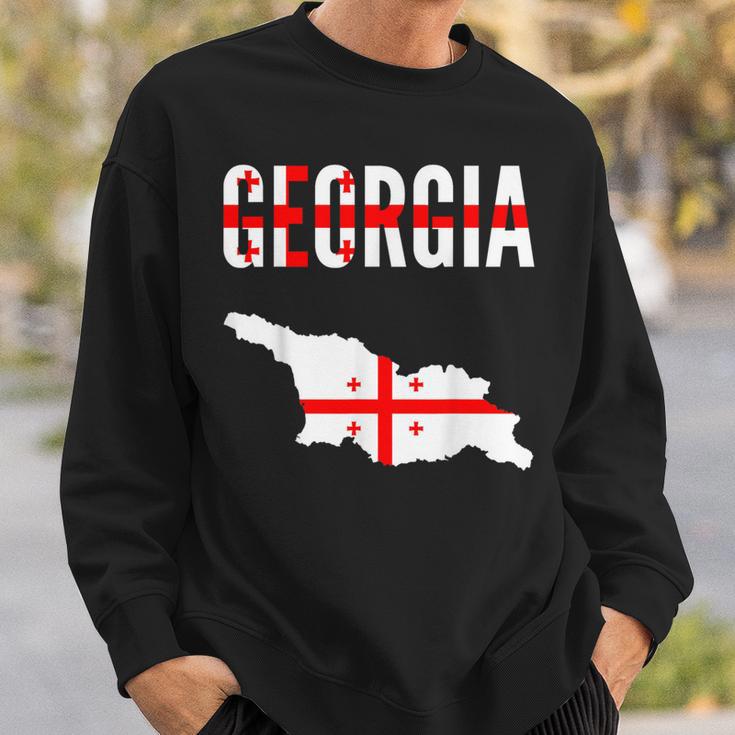 Georgian Georgian Map Flag Sweatshirt Geschenke für Ihn