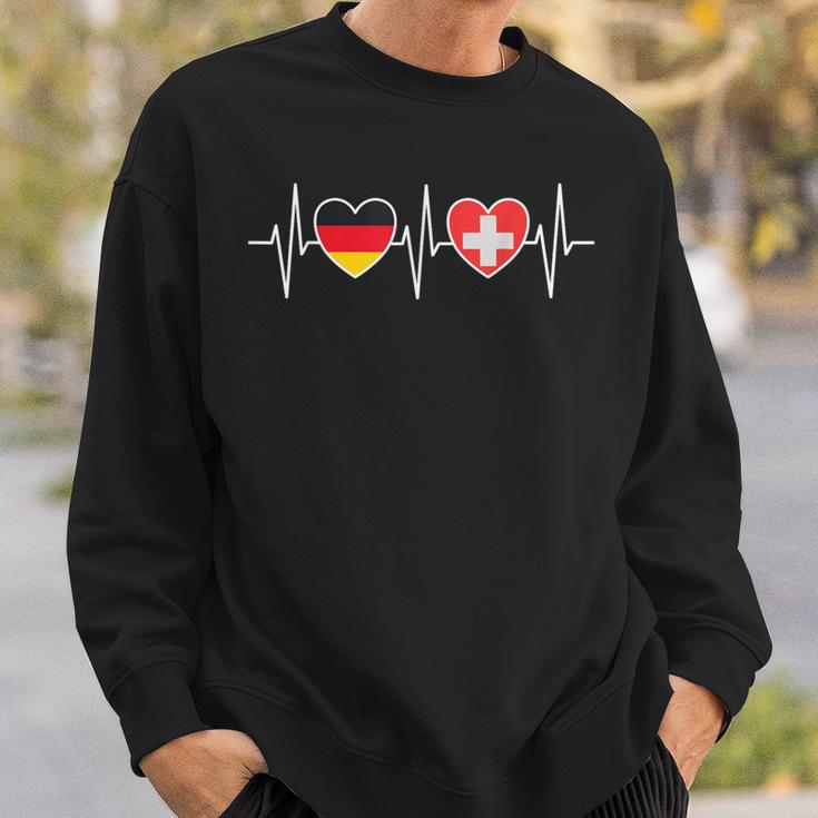 Germany And Switzerland German Swiss Flag Sweatshirt Geschenke für Ihn