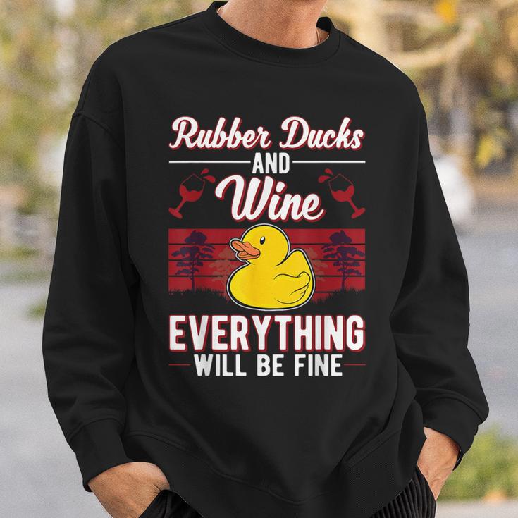 Gummiente Und Wein Badeente Quietscheente Gummiente Sweatshirt Geschenke für Ihn