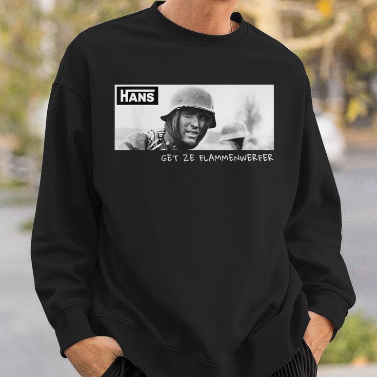 Hans Get Ze Flamethrowerintage Ww2 Soldier Meme Sweatshirt Geschenke für Ihn